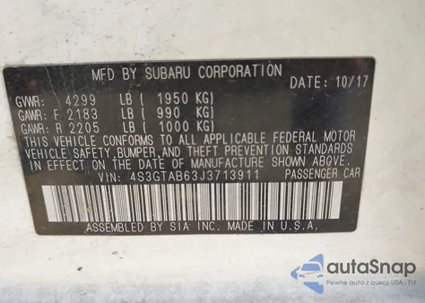 2018 Subaru Impreza 2.0I Premium from USA, damaged, VIN 4S3GTAB63J3713911